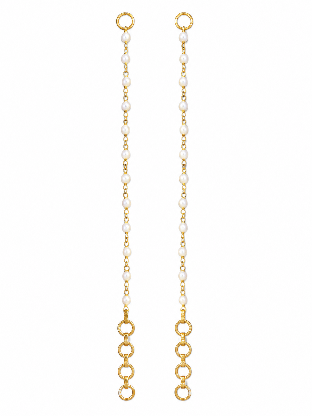 Pearl Gold Earrings Support Chains