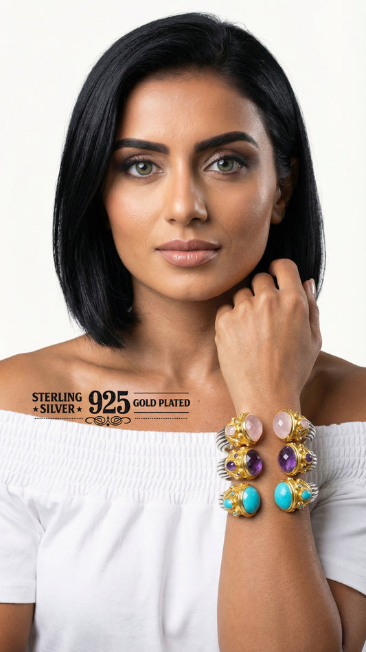 "Greek Goddess" Cuff - Colourless Crystals