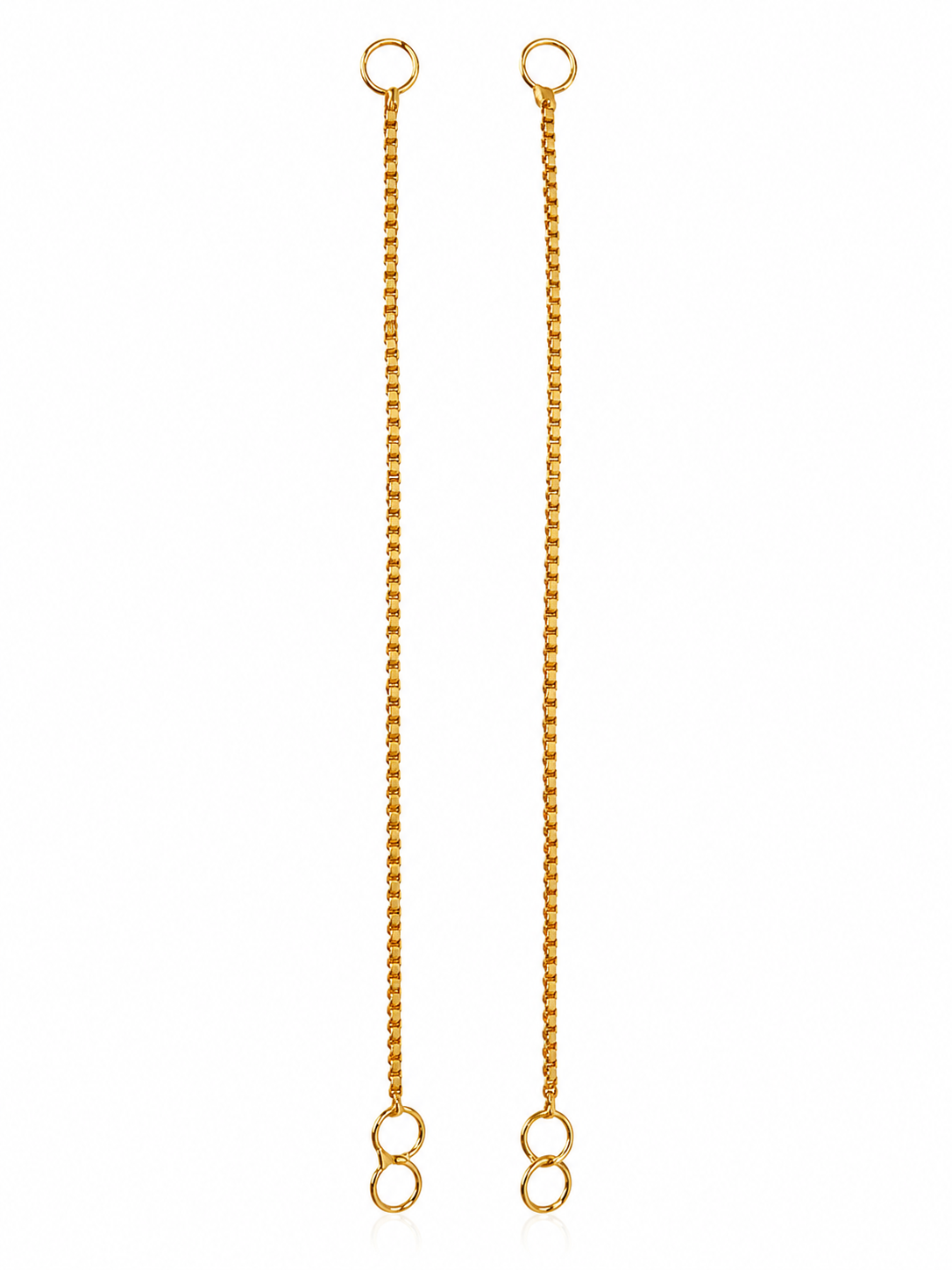 Gold Earrings Support Chains