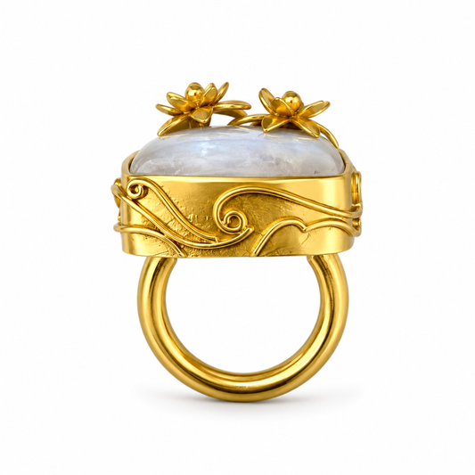 Rainbow Moonstone “Diana” Ring
