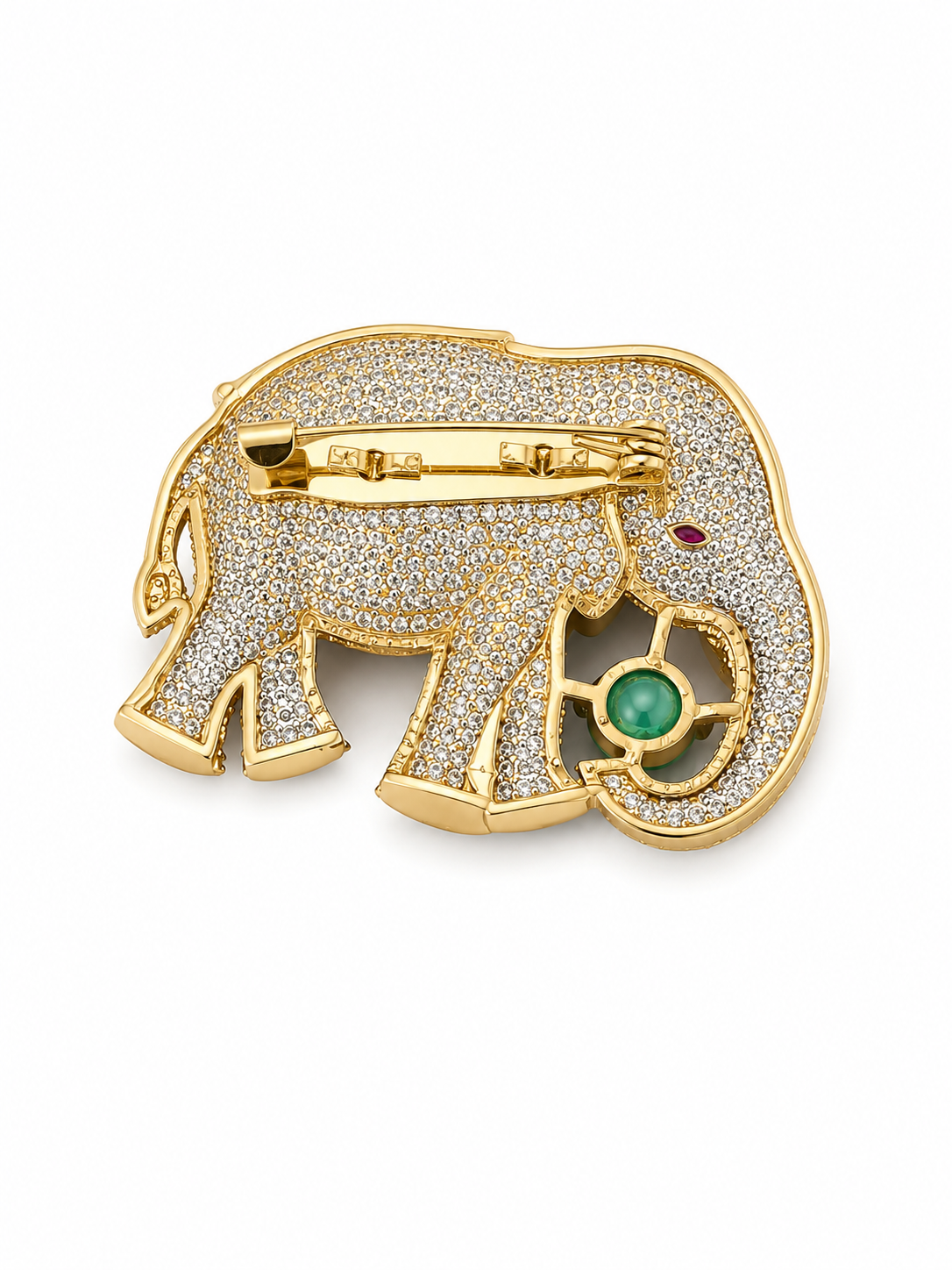 "Mama Elephant" Pave Brooch