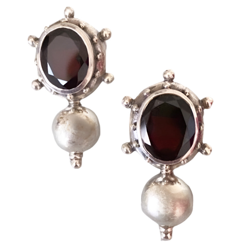 "Alex” Almandine Garnet earrings