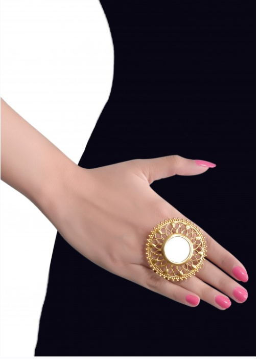 "Anya" Cocktail Ring - Mirror