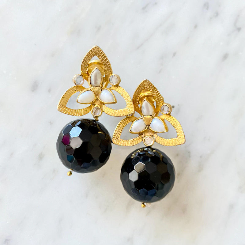 "Twiggy" Black Onyx Earrings