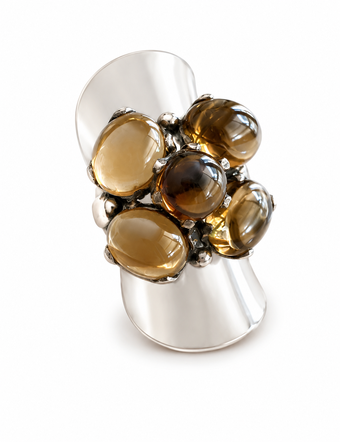 Meenal Ring - Smoky Quartz Stone