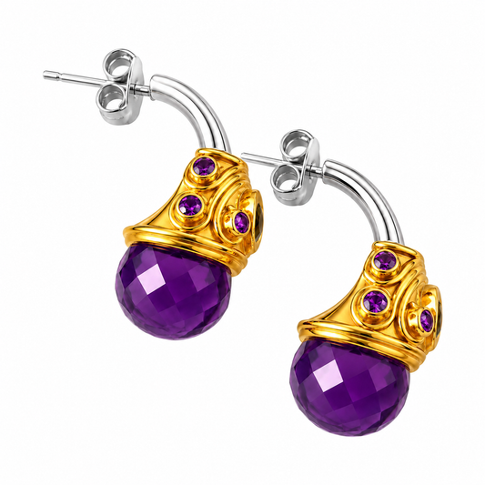 "Greek Goddess" Amethyst & Peridot Earrings
