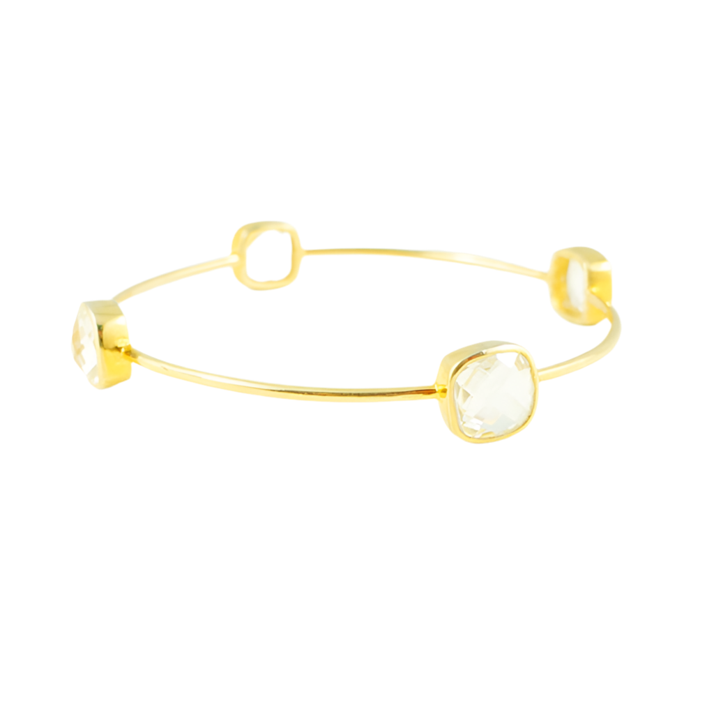 Colourless Quartz Crystal Gem Bangle
