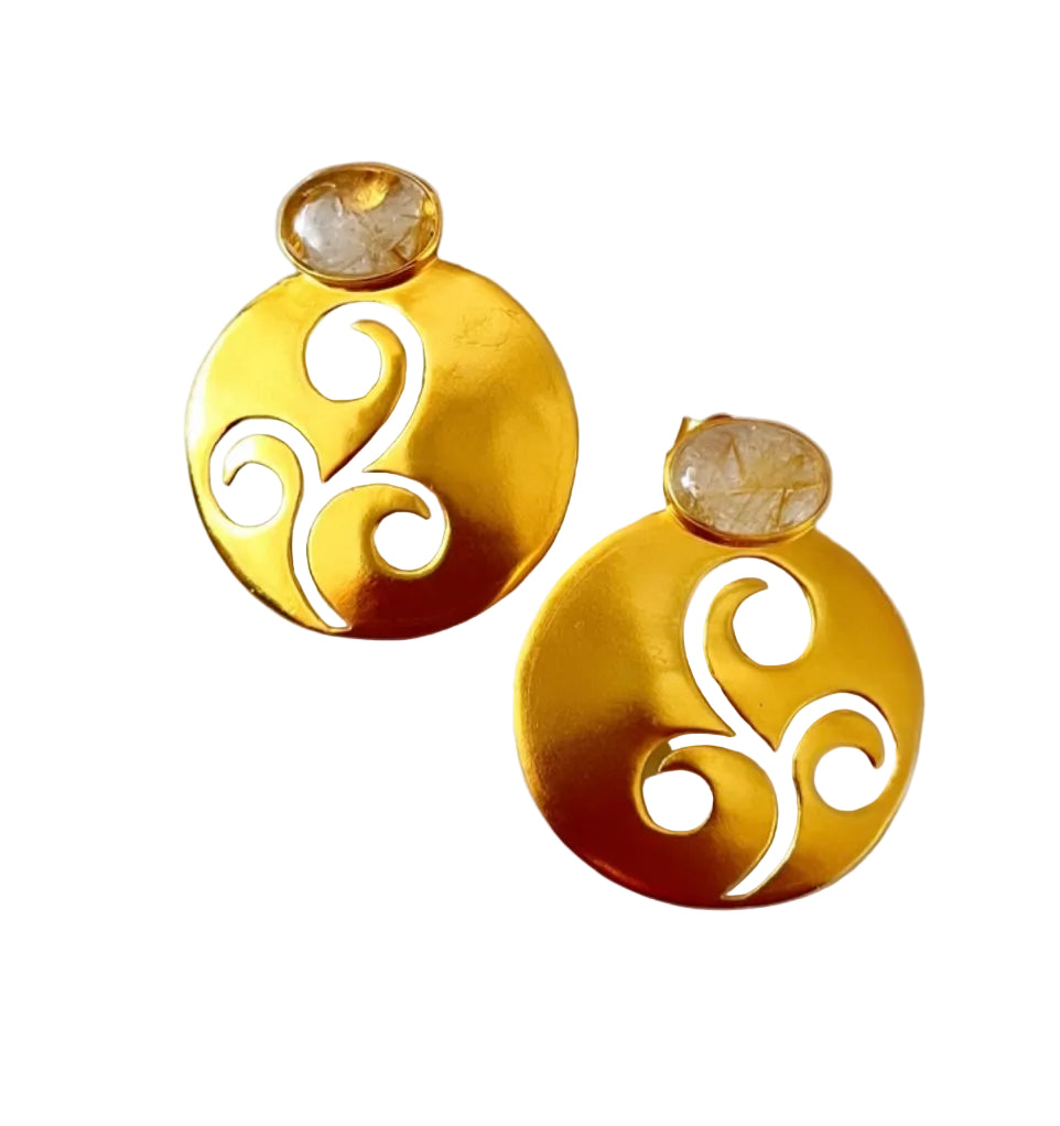 "Debbie" Rutilated Quartz Earrings