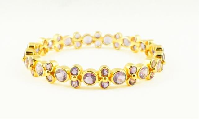 Amethyst Lydia Bangle - Gold