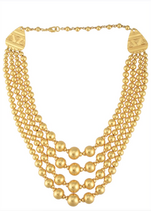 "Medusa" Gold Round Bead Necklace