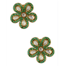 Load image into Gallery viewer, &quot;Monika&quot; Green Flowers Earrings