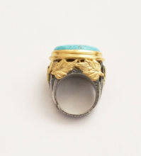 Load image into Gallery viewer, &quot;Climber Leaves&quot; Cocktail Ring - Turquoise
