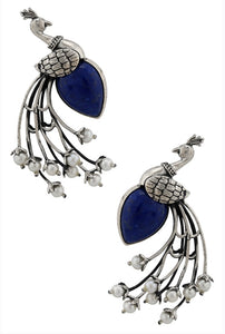 "Khloe” Peacock Lapiz earrings