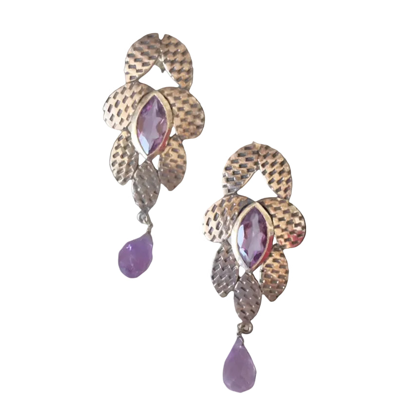 Betty - Silver Amethyst Earrings
