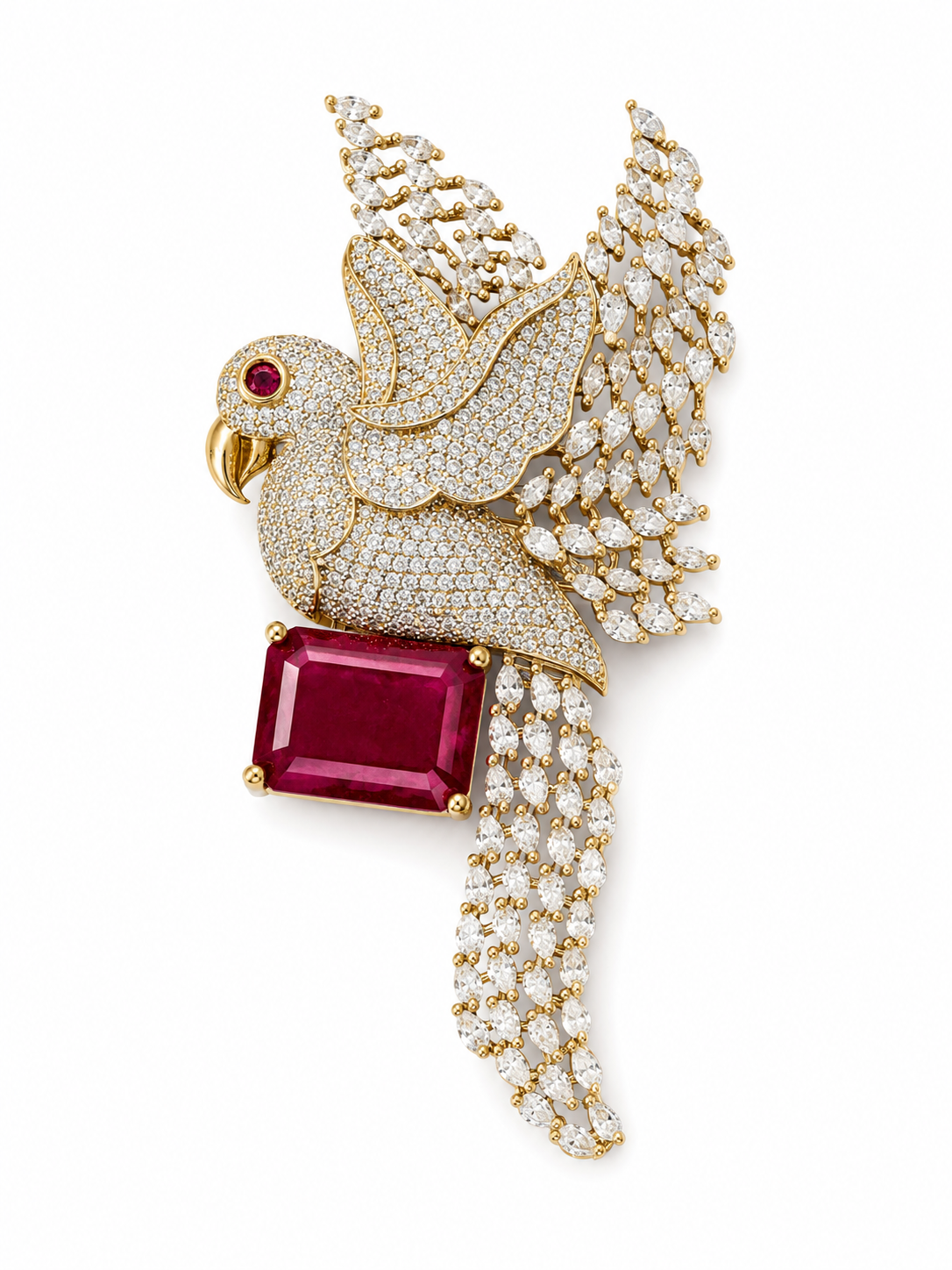 Ruby Royale "Bird" Brooch