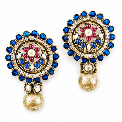 Blue "Sunflower" Earrings