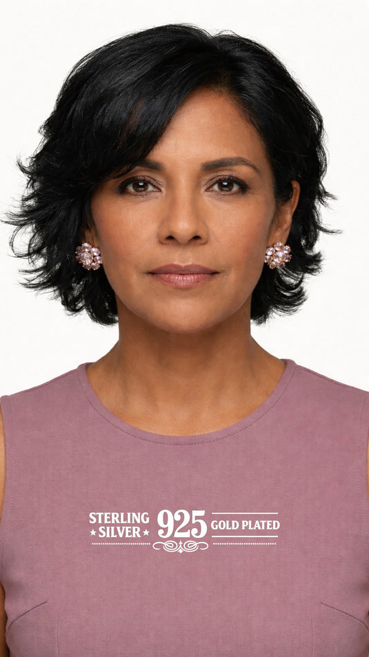 "Gia" Amethyst Flower Earrings