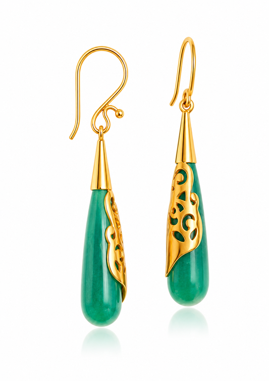 Olivia Earrings - Green Onyx