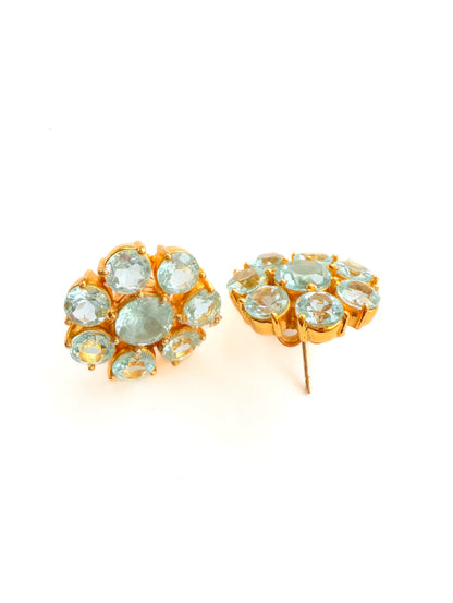 "Gia" Blue Topaz Flower Earrings