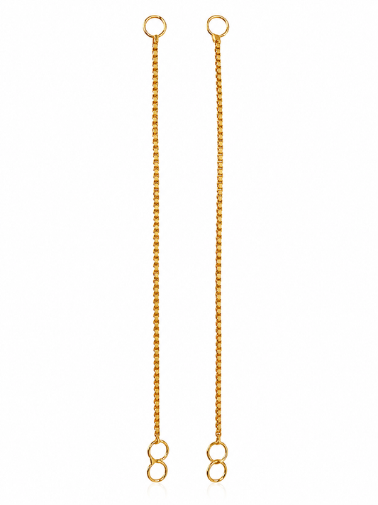 Gold Earrings Support Chains