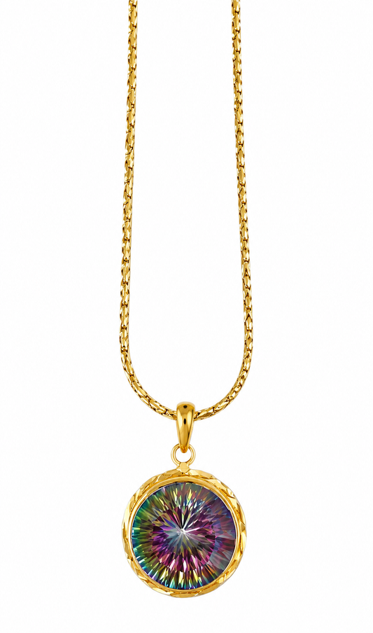 "Helen" Mystic Rainbow Pendant Necklace