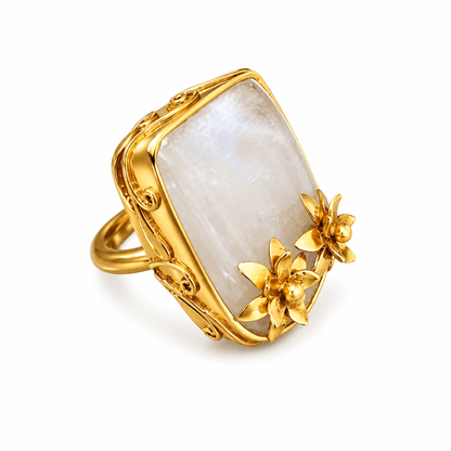 Rainbow Moonstone “Diana” Ring