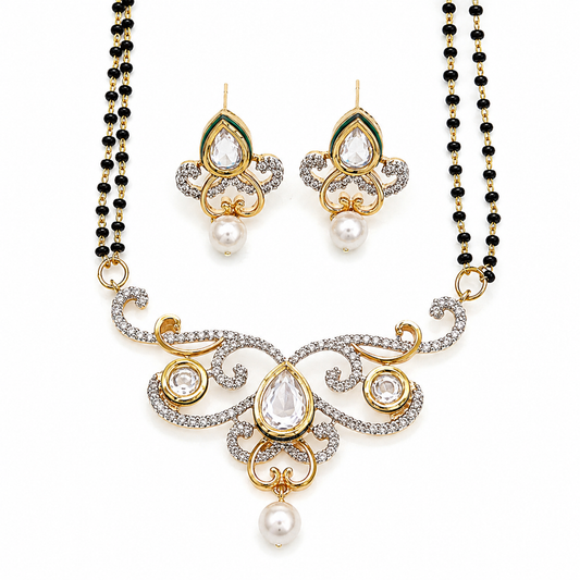 "Barkha" Traditional Mangalsutra Necklace and Earring Set