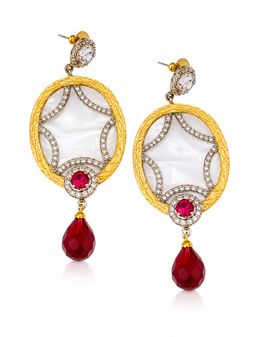 "Leona" Earrings - Pearl Shell (Sample Sale)