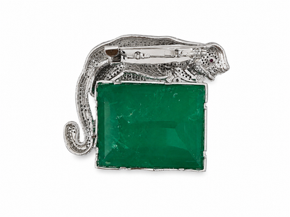 “Emerald Leopard ” Brooch