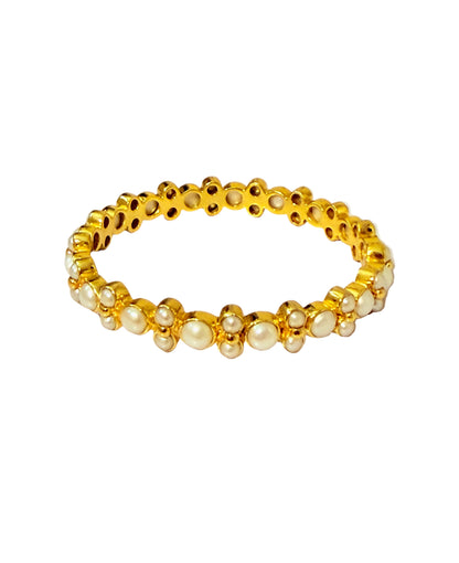 Pearl Lydia Bangle - Gold