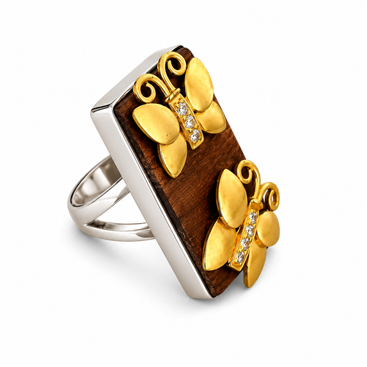 Zircon “Butterflies ” Ring
