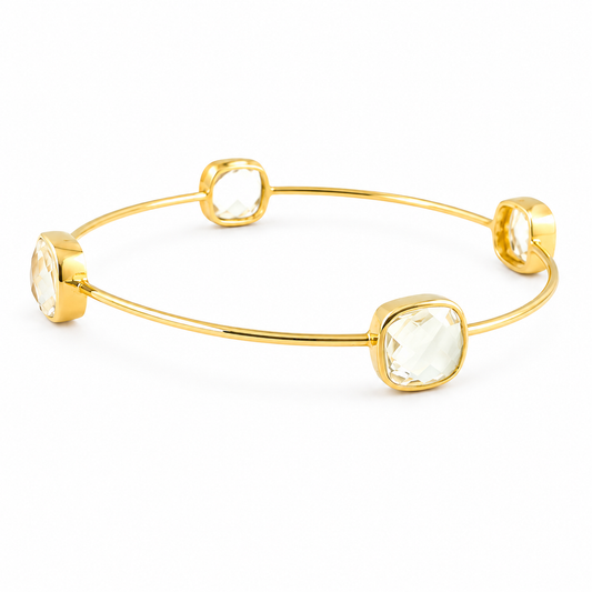 Colourless Quartz Crystal Gem Bangle