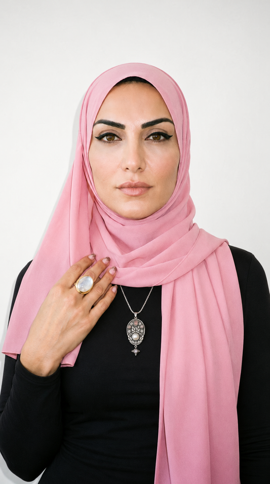 “Birthstone" Silver Pendant Necklace - Rose Quartz