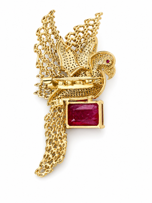 Ruby Royale "Bird" Brooch