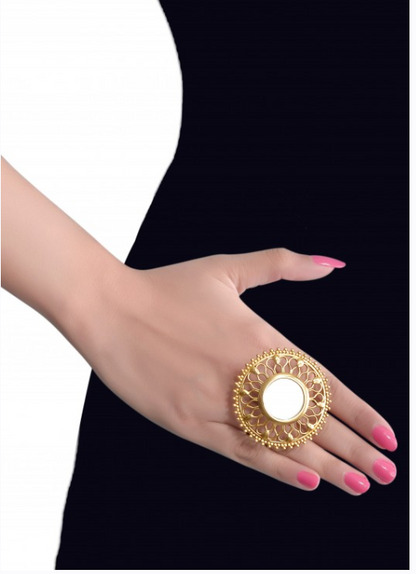 "Anya" Cocktail Ring - Mirror