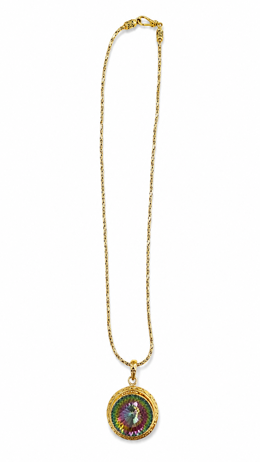 "Helen" Mystic Rainbow Pendant Necklace