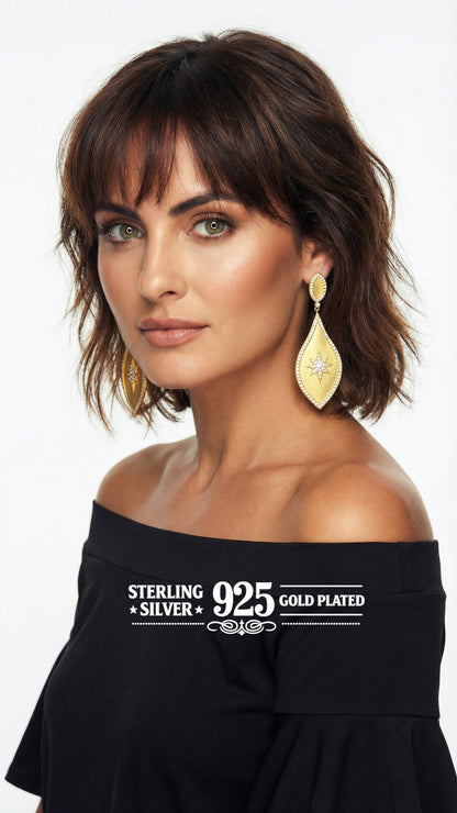 "Stephanie" Star (Colourless) Earrings