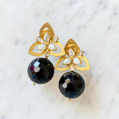 "Twiggy" Black Onyx Earrings