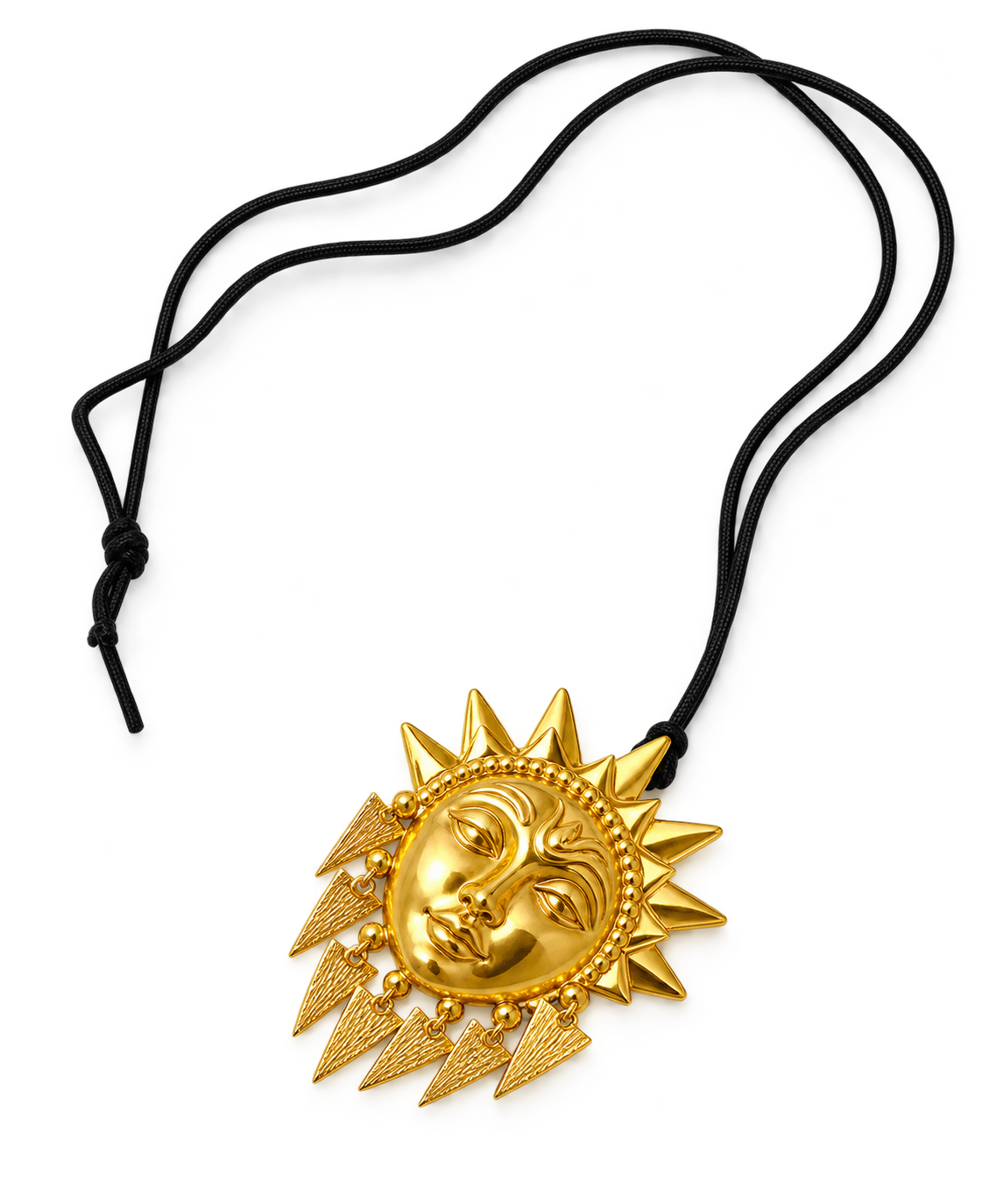 Sterling Silver Gold Plated "Helios Sun" God Necklace