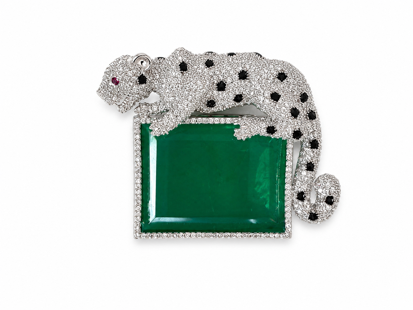 “Emerald Leopard ” Brooch