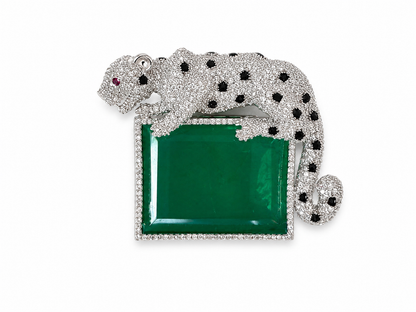 “Emerald Leopard ” Brooch