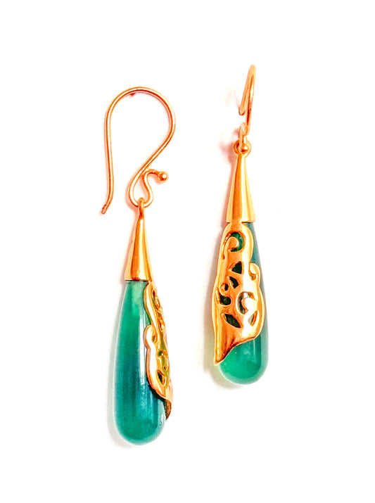 Olivia Earrings - Green Onyx