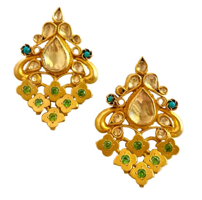 "Cherry" Green Silver Earrings