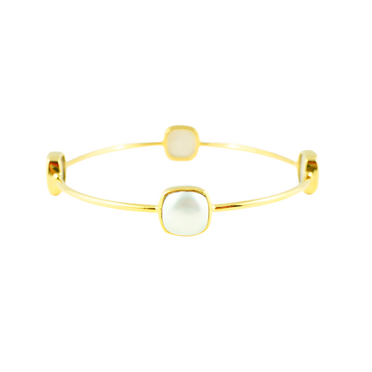 White Pearl Gem Bangle