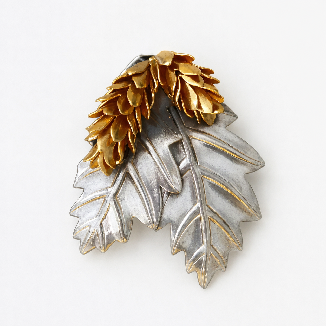 Sterling Silver Gold Plated "Spring Leaves" Necklace