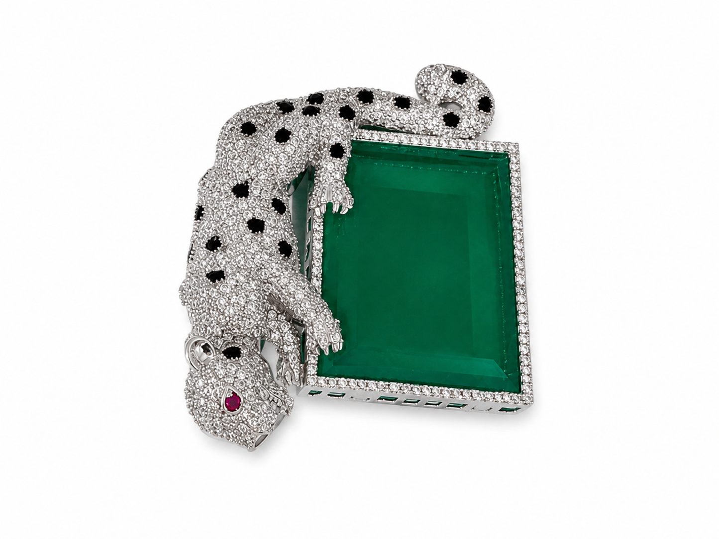 “Emerald Leopard ” Brooch