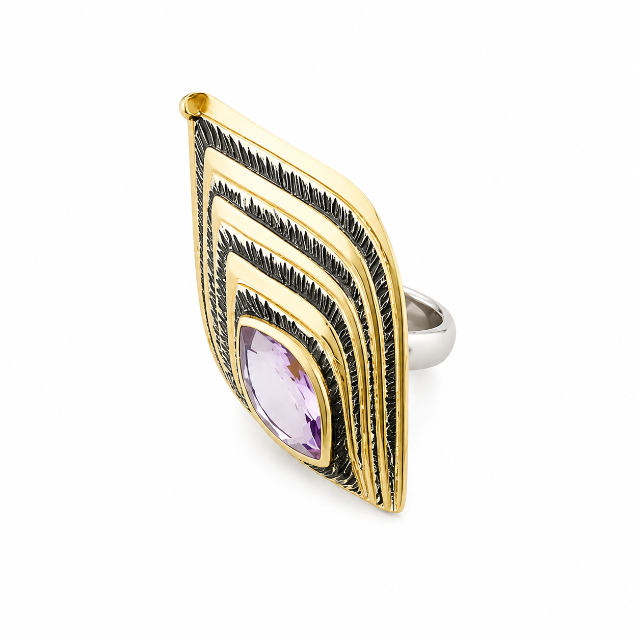 Amethyst Kite Ring