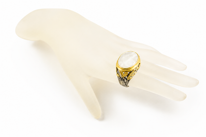 "Climber Leaves" Cocktail Ring - Moonstone