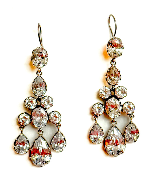 "Shining Stars" Silver Chandeliers Earrings