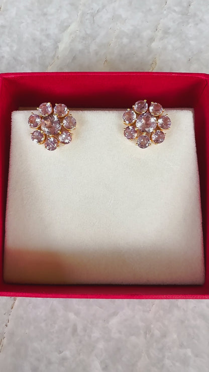 "Gia" Amethyst Flower Earrings
